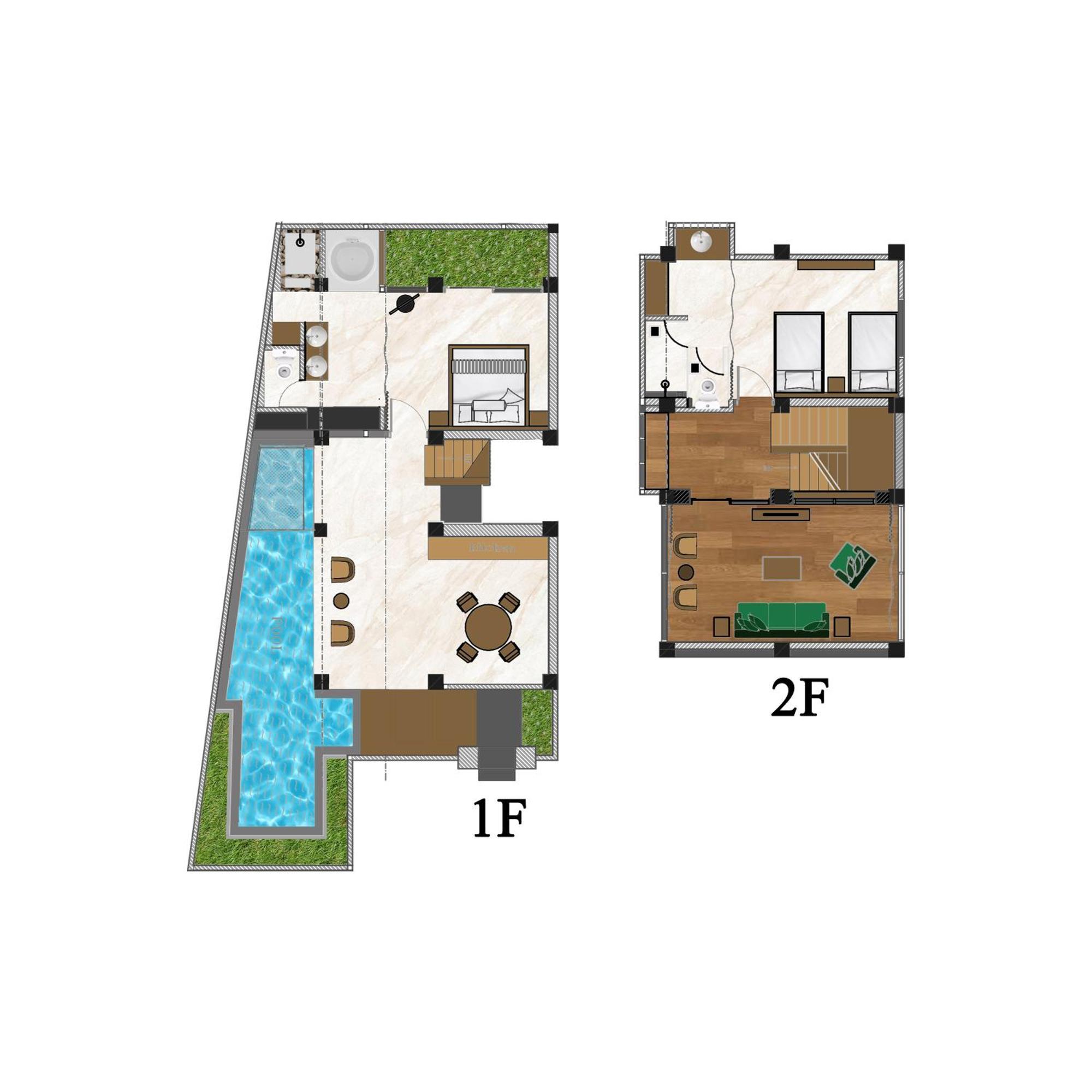 Two Bedroom Duplex Pool Villa